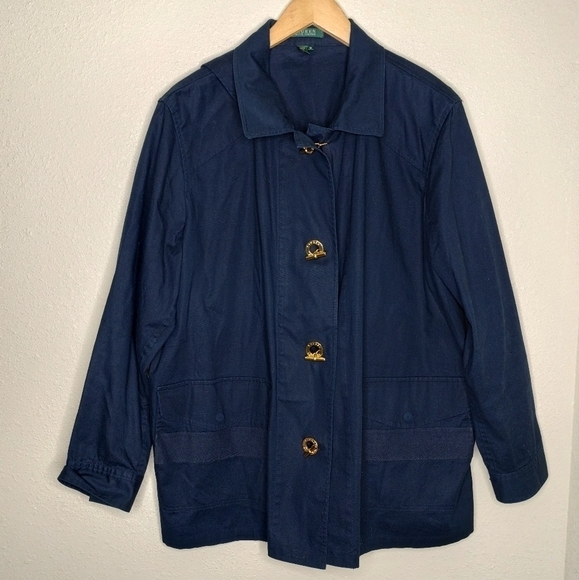 Lauren Ralph Lauren Navy Blue Utility Jacket size 1X - Picture 1 of 8